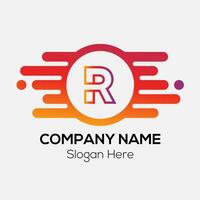Abstract R letter modern initial lettermarks logo design vector