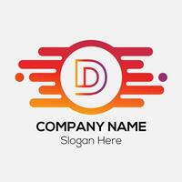 Abstract D letter modern initial lettermarks logo design vector