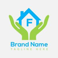 Home Loan Logo On Letter F Template. Home Loan On F Letter, Initial Home Loan Sign Concept Template vector