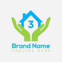 Home Loan Logo On Letter 3 Template. Home Loan On 3 Letter, Initial Home Loan Sign Concept Template vector