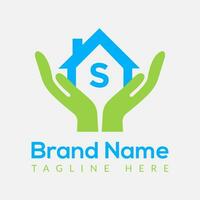 Home Loan Logo On Letter S Template. Home Loan On S Letter, Initial Home Loan Sign Concept Template vector