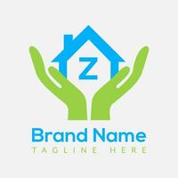 Home Loan Logo On Letter Z Template. Home Loan On Z Letter, Initial Home Loan Sign Concept Template vector