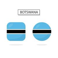 Flag of Botswana 2 Shapes icon 3D cartoon style. vector