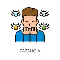 paranoia psicológico trastorno problema icono vector