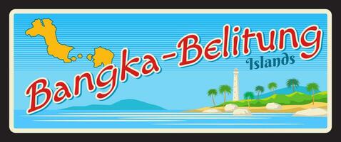 Bangka-Belitung Indonesian province travel plate vector