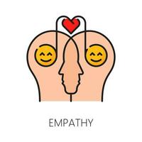 Empathy, psychological, mental health linear icon vector