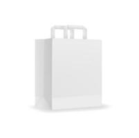 Paper shopping bag with handles vector mockup