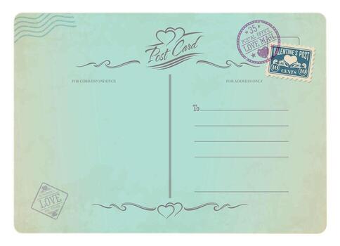 Antique postcard, retro postage, vintage mail 22231104