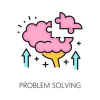 Mental health icon, problem solving linear sign vector