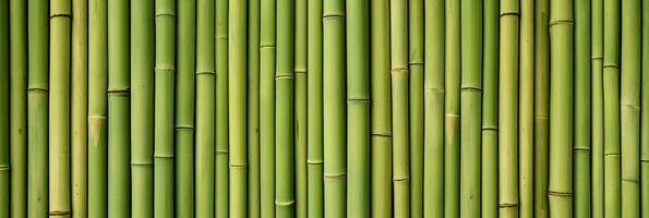 Vertical green bamboo background texture. Generative AI photo