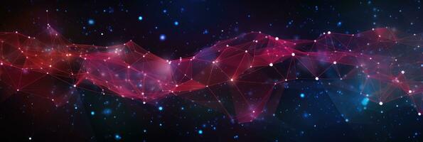 Geometric abstract background with connected line and dots. Futuristic digital background for business technology. Generative AI photo