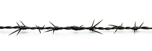 A barbed wire isolated on white background. Generative AI photo