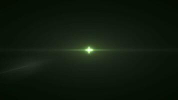 Abstract loop center flickering star green optical lens flares video