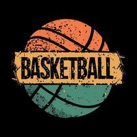 Basketball Funny Kids Basketball Player Retro Vintage Basketball T-shirt Design vector