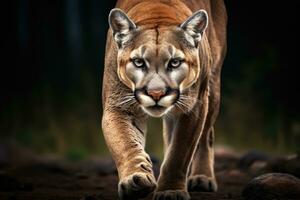 retrato de americano Puma o montaña león. ai generativo foto