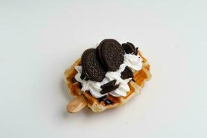 croissant waffle, croffle, for menu cafe, street food photo