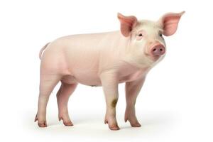 Pig isolated on white background. Generative AI photo