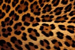 Leopard skin texture, leopard fur. Animal pattern. Generative AI photo