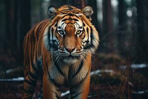 Close up of Siberian Tiger. Generative AI photo