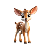 3D Cute Deer Character, ai generative png