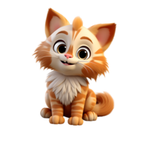 3D Cute Cat Mascot Character, ai generative png