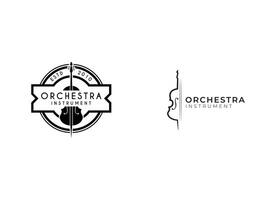 Violin viola orchestra logo design. vector