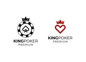 Poker club logo design. Vector of poker coint logo element