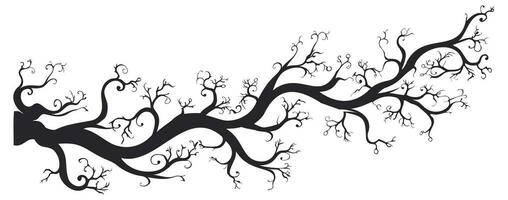 silhouette of tree branch for wall art stickers isolated on white background vector