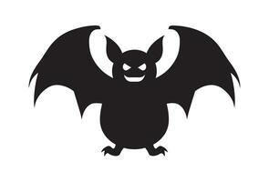 Halloween bat simple silhouette on white background vector