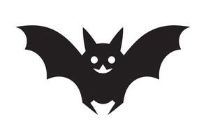 Halloween bat simple silhouette on white background vector