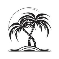 Palm tree icon template vector illustration, palm silhouette, Coconut palm tree icon, simple style, Design of palm trees for posters, banners and promotional items