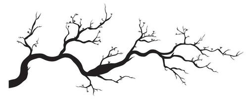 silhouette of tree branch for wall art stickers isolated on white background vector