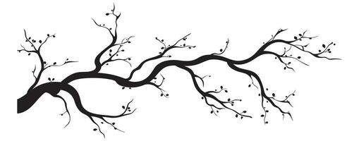 silhouette of tree branch for wall art stickers isolated on white background vector