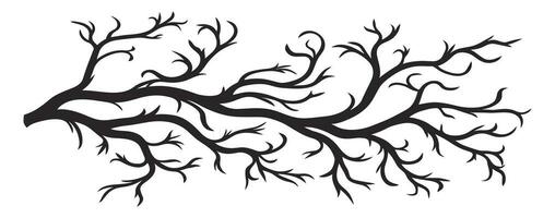 silhouette of tree branch for wall art stickers isolated on white background vector