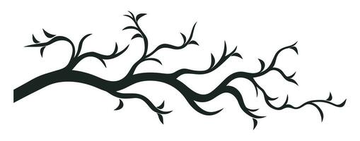 silhouette of tree branch for wall art stickers isolated on white background vector