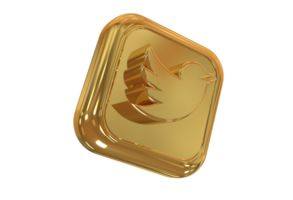 icône réseaux sociaux médias 3d style Couleur d'or png