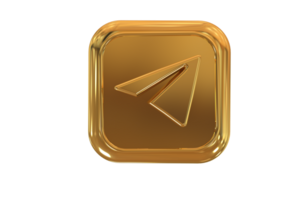 Icon socials media 3d style color golden png