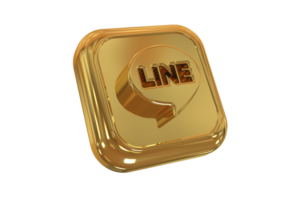 Icon socials media 3d style color golden png