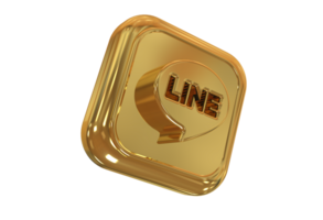 Icon socials media 3d style color golden png