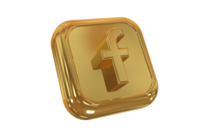 Icon socials media 3d style color golden png