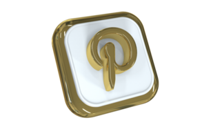 icon socials media  3d style color gold and white png