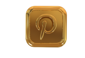 Symbol Socials Medien 3d Stil Farbe golden png