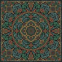 Abstract Swirl Damask pattern, Vintage Mediterranean Seamless Ornament Bandana vector