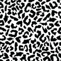 Vector seamless leopard pattern, black spots on a white background. Abstract animal skin leopard seamless pattern design. Black and white seamless camouflage background.