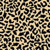 Vector seamless leopard pattern, black spots on a beige background. Fashionable background for fabric, paper, clothing. Animal pattern.