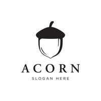 Acorn logo template design with branching vintage oak leaves.Logo for forest, business, vector. vector