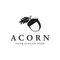 Acorn logo template design with branching vintage oak leaves.Logo for forest, business, vector. vector