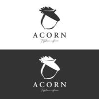 Acorn logo template design with branching vintage oak leaves.Logo for forest, business, vector. vector