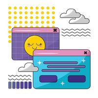 Colorful Retro Computer Sticker Illustration vector