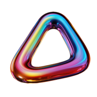 3D Iridescent Abstract Shape Isolated PNG - AI Generative